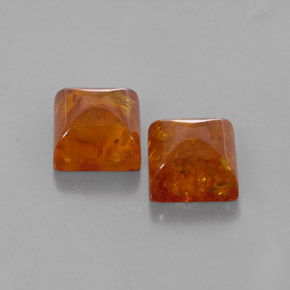 Gemas de ámbar naranja natural de  ct, transparente, transparente / translúcido
