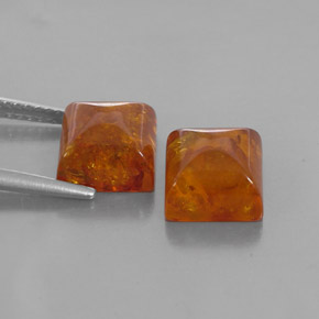 Gemas de ámbar naranja natural de  ct, transparente, transparente / translúcido