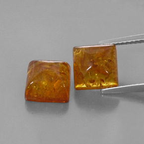 Gemas de ámbar naranja natural de  ct, transparente, transparente / translúcido