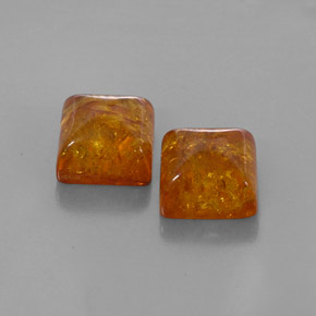 Gemas de ámbar naranja natural de  ct, transparente, transparente / translúcido