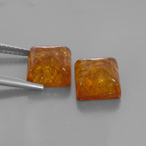 Gemas de ámbar naranja natural de  ct, transparente, transparente / translúcido