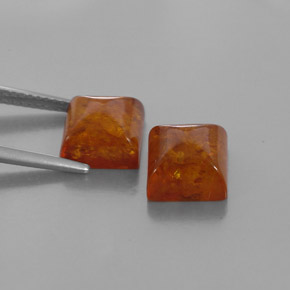 Gemas de ámbar naranja natural de  ct, transparente, transparente / translúcido