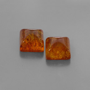 Gemas de ámbar naranja natural de  ct, transparente, transparente / translúcido