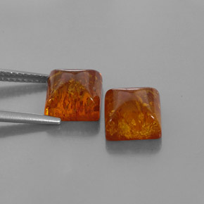 Gemas de ámbar naranja natural de  ct, transparente, transparente / translúcido