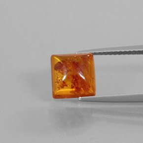 Ámbar naranja natural de 1,32 ct, transparente, transparente / translúcido