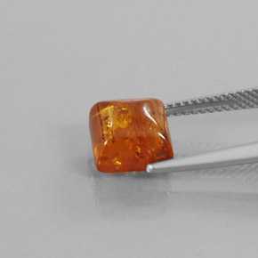 Ámbar naranja natural de 1,32 ct, transparente, transparente / translúcido