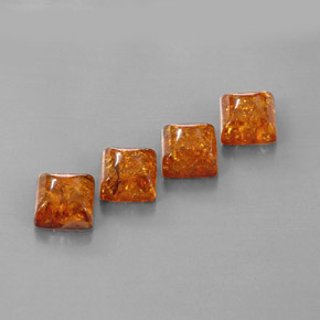 Gemas de ámbar naranja natural de  ct, transparente, transparente / translúcido