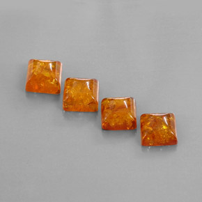 Gemas de ámbar naranja natural de  ct, transparente, transparente / translúcido