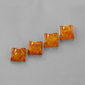 Gemas de ámbar naranja natural de  ct, transparente, transparente / translúcido