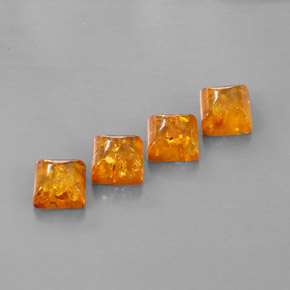 Gemas de ámbar naranja natural de  ct, transparente, transparente / translúcido