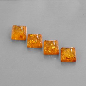 Gemas de ámbar naranja natural de  ct, transparente, transparente / translúcido