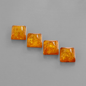 Gemas de ámbar naranja natural de  ct, transparente, transparente / translúcido