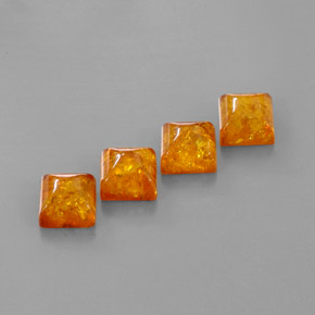 Gemas de ámbar naranja natural de  ct, transparente, transparente / translúcido