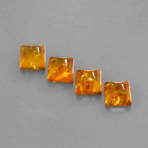 Gemas de ámbar naranja natural de  ct, transparente, transparente / translúcido