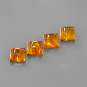 Gemas de ámbar naranja natural de  ct, transparente, transparente / translúcido