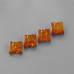 Gemas de ámbar naranja natural de  ct, transparente, transparente / translúcido