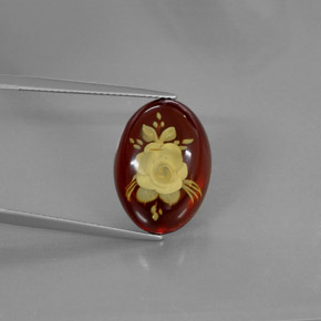 Ámbar naranja natural de 3,92 ct, transparente, transparente / translúcido