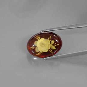 Ámbar naranja natural de 3,92 ct, transparente, transparente / translúcido
