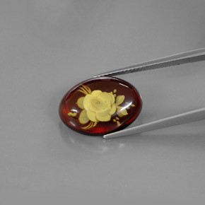 Ámbar naranja natural de 3,92 ct, transparente, transparente / translúcido