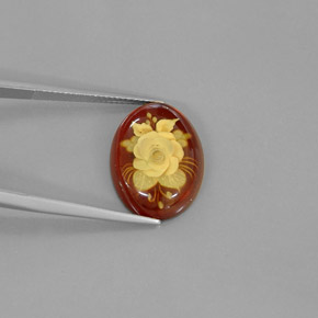 Ámbar naranja natural de 4,09 ct, transparente, transparente / translúcido