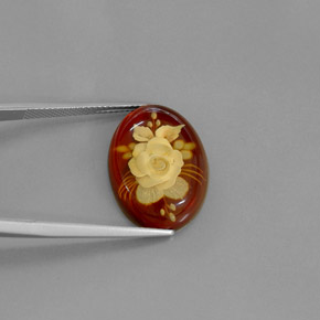 Ámbar naranja natural de 5,43 ct, transparente, transparente / translúcido