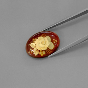Ámbar naranja natural de 5,43 ct, transparente, transparente / translúcido