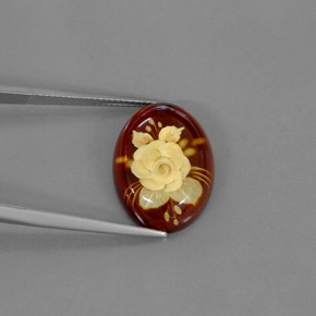 Ámbar naranja natural de 5,59 ct, transparente, transparente / translúcido