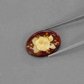 Ámbar naranja natural de 5,59 ct, transparente, transparente / translúcido