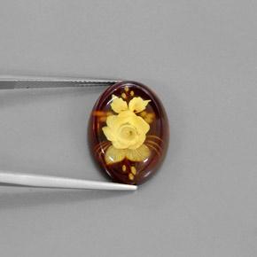 Ámbar naranja natural de 5,78 ct, transparente, transparente / translúcido