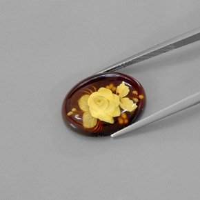 Ámbar naranja natural de 5,78 ct, transparente, transparente / translúcido