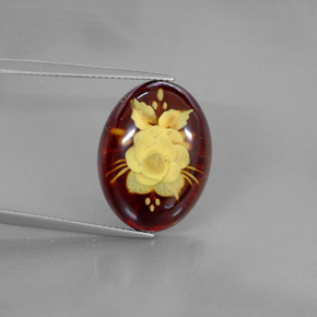 Ámbar naranja natural de 5,44 ct, transparente, transparente / translúcido