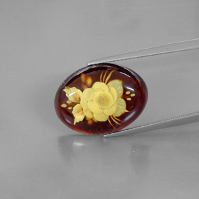Ámbar naranja natural de 5,44 ct, transparente, transparente / translúcido