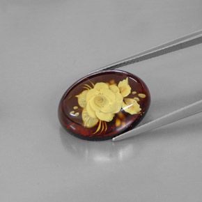 Ámbar naranja natural de 5,44 ct, transparente, transparente / translúcido