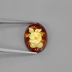 Ámbar naranja natural de 5,62 ct, transparente, transparente / translúcido