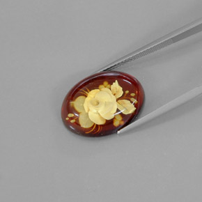 Ámbar naranja natural de 5,62 ct, transparente, transparente / translúcido