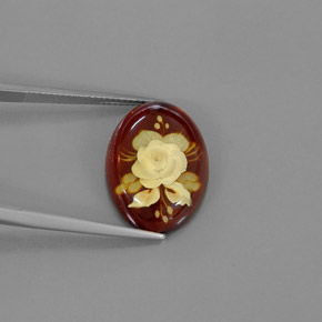 Ámbar naranja natural de 5,58 ct, transparente, transparente / translúcido