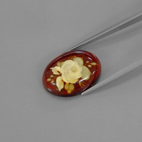 Ámbar naranja natural de 5,58 ct, transparente, transparente / translúcido