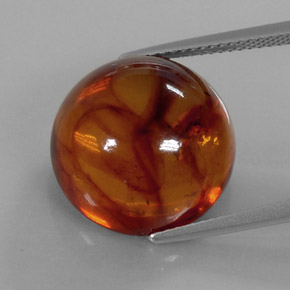 Ámbar naranja natural de 6,20 ct, transparente, transparente / translúcido