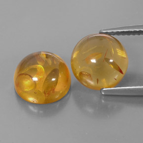 Gemas de ámbar naranja natural de  ct, transparente, transparente / translúcido