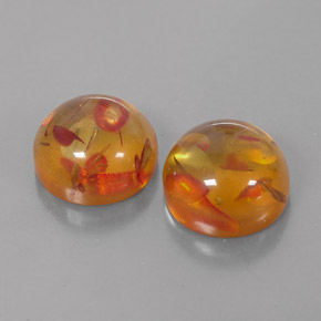Gemas de ámbar naranja natural de  ct, transparente, transparente / translúcido