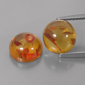 Gemas de ámbar naranja natural de  ct, transparente, transparente / translúcido
