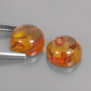 Gemas de ámbar naranja natural de  ct, transparente, transparente / translúcido