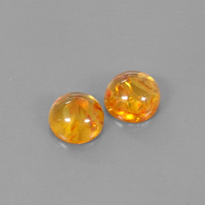 Gemas de ámbar naranja natural de  ct, transparente, transparente / translúcido