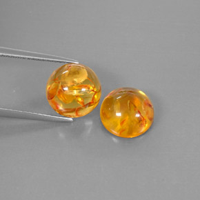 Gemas de ámbar naranja natural de  ct, transparente, transparente / translúcido