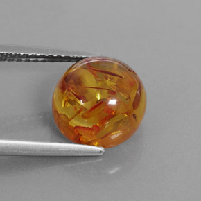Ámbar naranja natural de 1,79 ct, transparente, transparente / translúcido