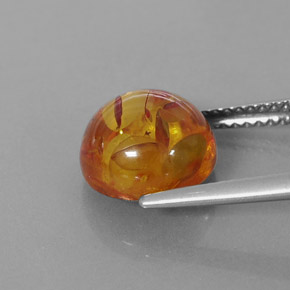 Ámbar naranja natural de 1,79 ct, transparente, transparente / translúcido