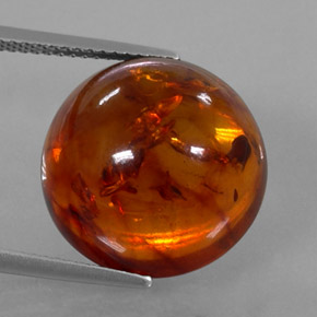 Ámbar naranja natural de 6,10 ct, transparente, transparente / translúcido