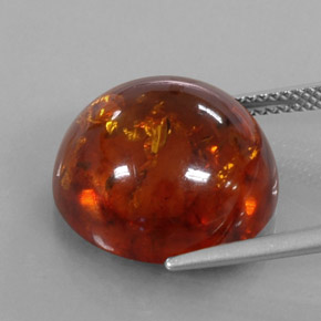 Ámbar naranja natural de 6,10 ct, transparente, transparente / translúcido