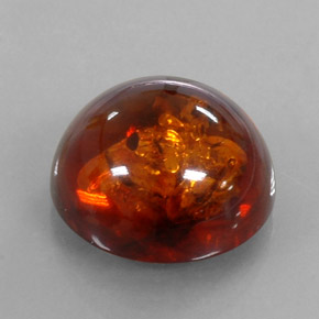 Ámbar naranja natural de 6,14 ct, transparente, transparente / translúcido