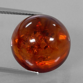 Ámbar naranja natural de 6,14 ct, transparente, transparente / translúcido